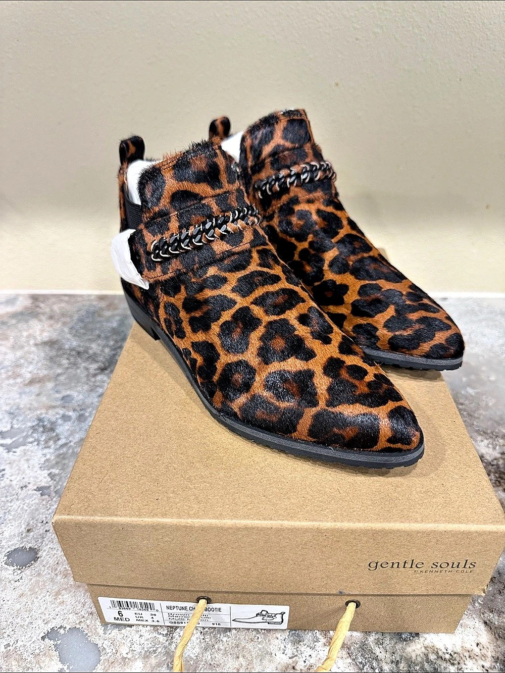 Gentle Souls Neptune Cheetah Bootie Leopard Ankle Booties US 6 NWT